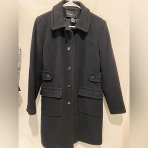 Moda International Woman Black 100% Wool Winter Coat - Size 4
